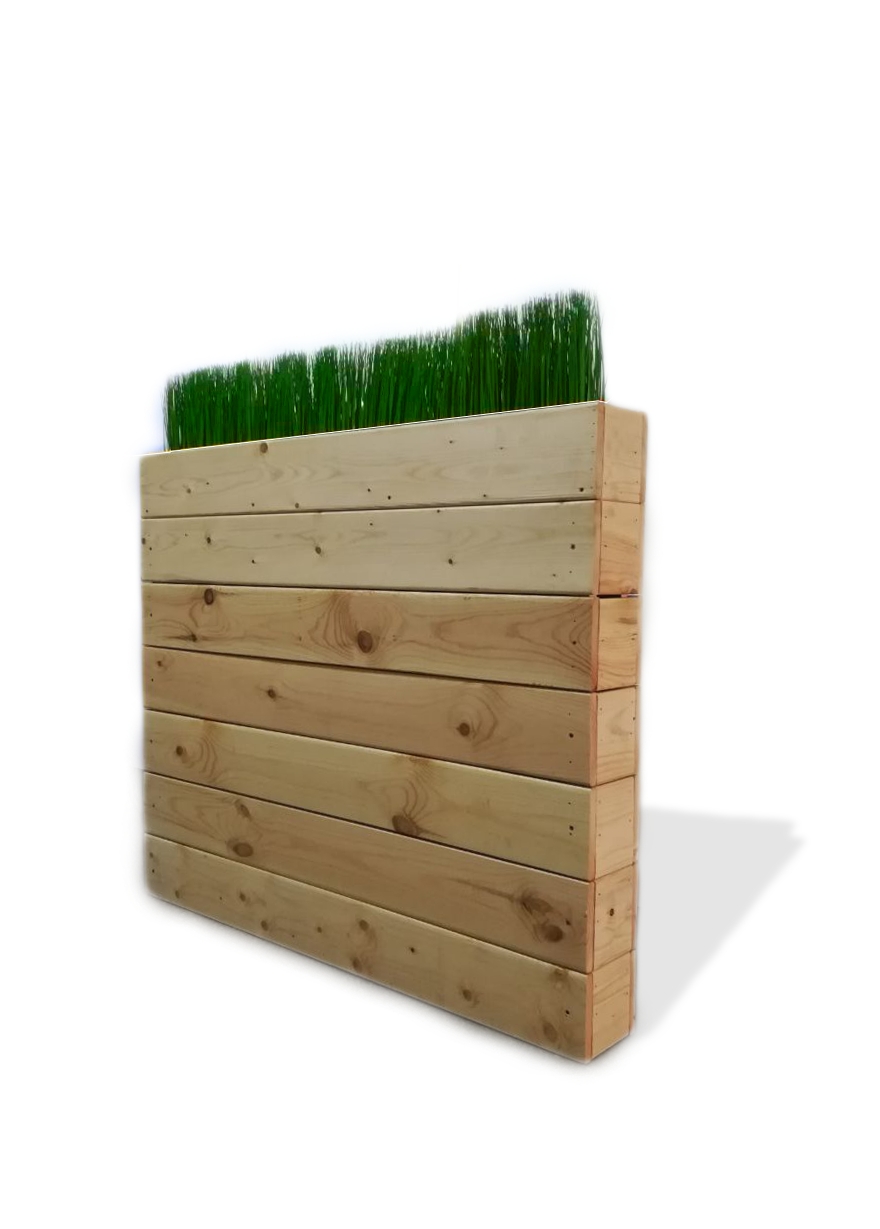 Decorative stand with artificial grass