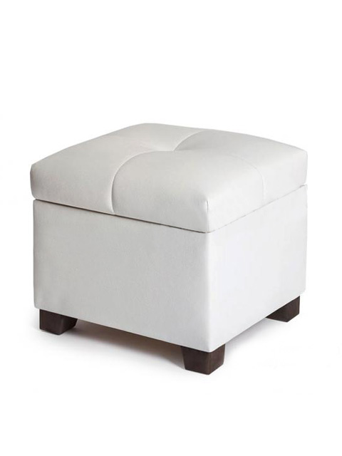 Pouffe white (faux leather)