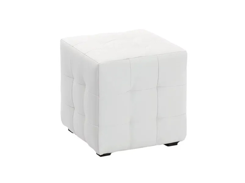 The Quad white ottoman (eco-leather)